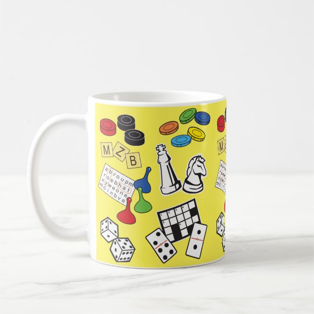 game Night, Board Games, and Word Puzzles Coffee Mug (Left)