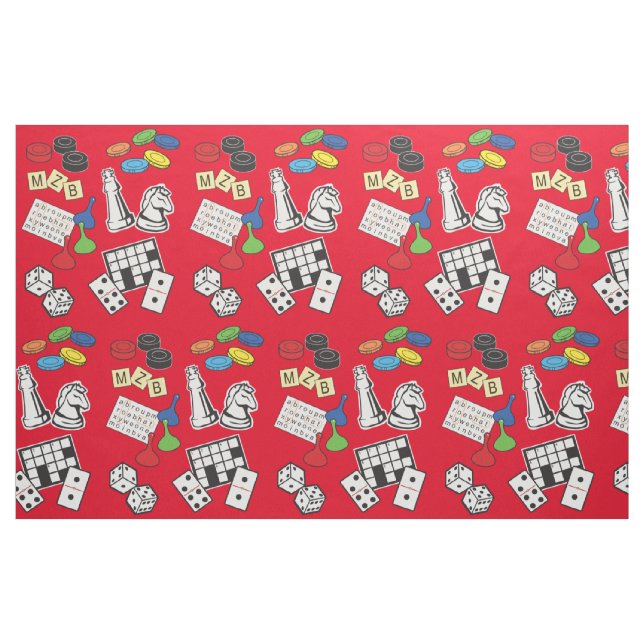 Game Night, Board Games, and Word Puzzles Fabric (Fat Quarter)