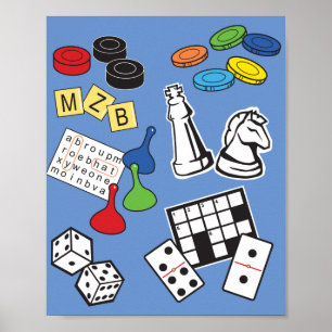 Game Night, Board Games, and Word Puzzles Poster