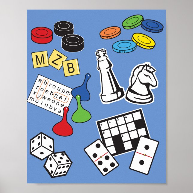 Game Night, Board Games, and Word Puzzles Poster (Front)