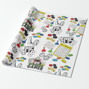 Game Night, Board Games, and Word Puzzles Wrapping Paper