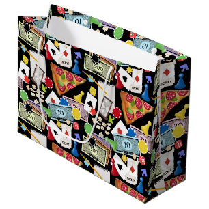 Game Night Board Games Snacks Party Large Gift Bag