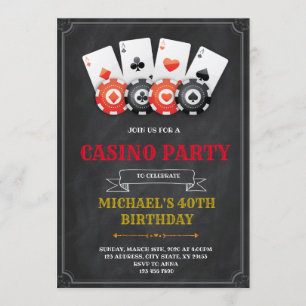 Game night casino party invitation