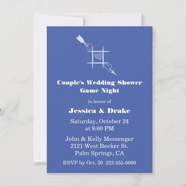 Game Night Couple's Wedding Shower Invitation (Front)