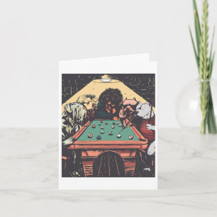 Game Night Dogs On Billiards Pool Table Shooting 8 Card