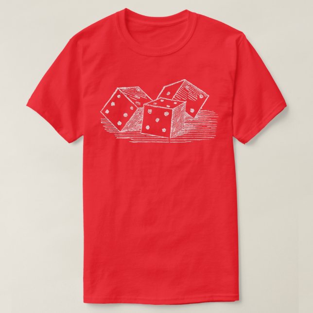 Game Night Party Casino Games Retro Dice Player  T-Shirt (Design Front)