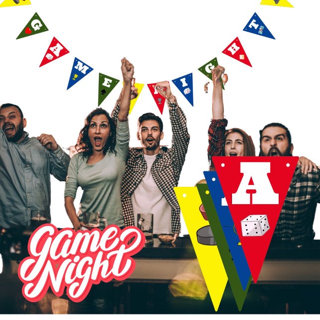Game Night party Decoration games bunting banner (Creator Uploaded)
