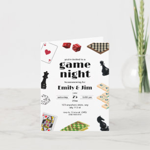 Game Night Party Invitation, Housewarming party  Invitation