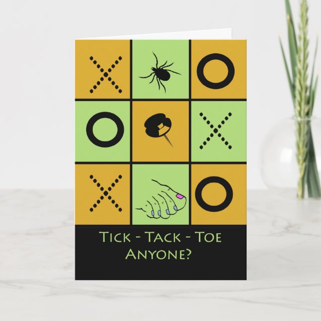 Game Night Party Invitation, Tic Tac Toe Humour Invitation (Front)