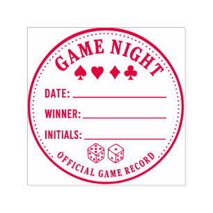 Game Night Scorekeeper Round Self-inking Stamp