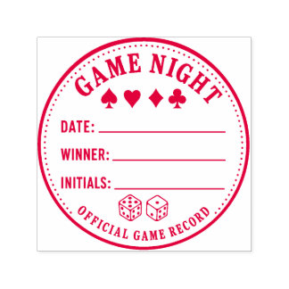 Game Night Scorekeeper Round Self-inking Stamp