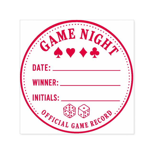 Game Night Scorekeeper Round Self-inking Stamp (Design)