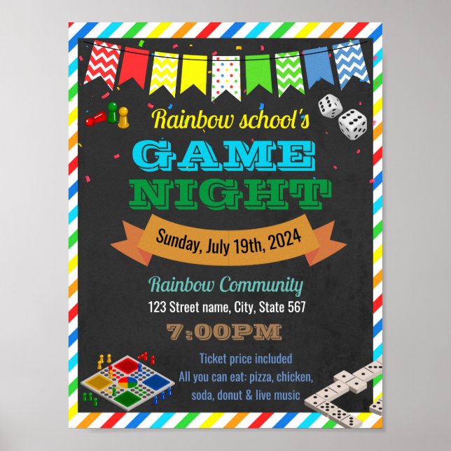 Game night template flyer poster (Front)