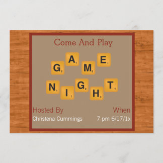 Game Night Tile Letters Invitation