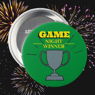 Game Night winner Fun Trophy for Party Champs 7.5 Cm Round Badge