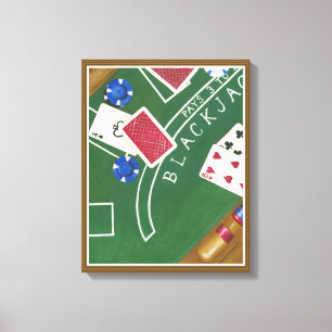 Game of Blackjack with Chips by Chariklia Zarris Canvas Print