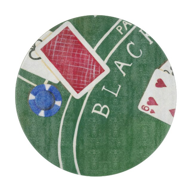 Game of Blackjack with Chips by Chariklia Zarris Cutting Board (Front)