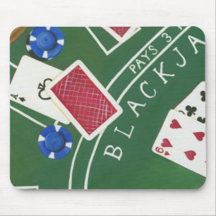 Game of Blackjack with Chips by Chariklia Zarris Mouse Mat