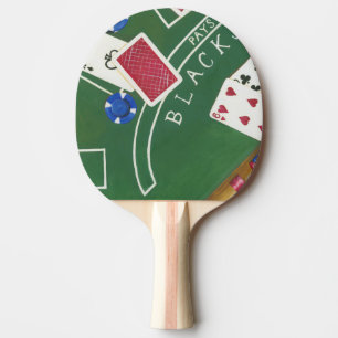 Game of Blackjack with Chips by Chariklia Zarris Ping Pong Paddle