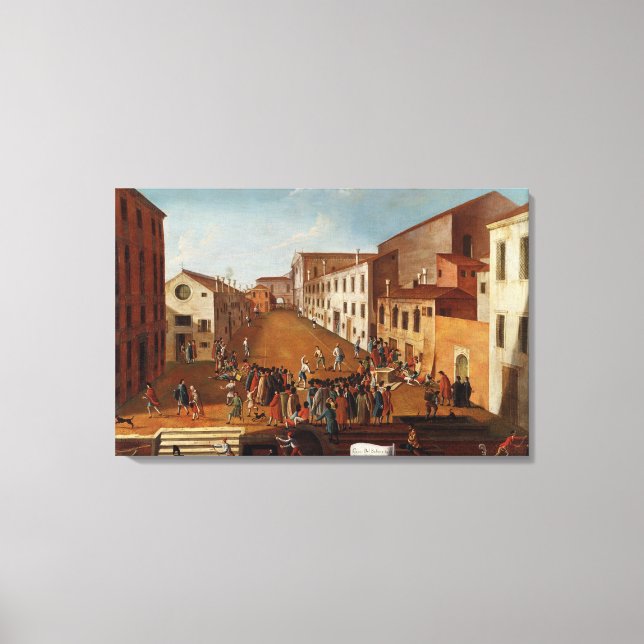 Game of Bowls in the Campo dei Gesuiti, Venice Canvas Print (Front)