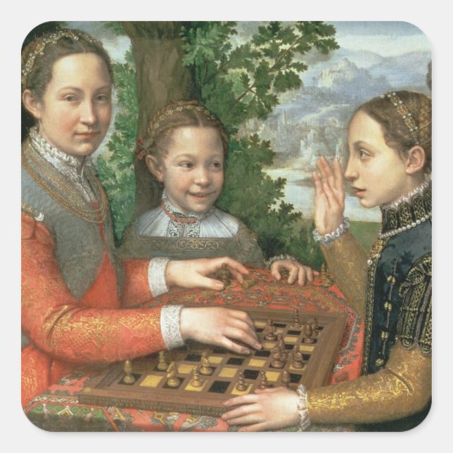 Game of Chess, 1555 Square Sticker (Front)