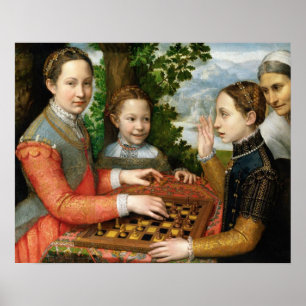 Game of Chess by Sofonisba Anguissola - Circa 1555 Poster