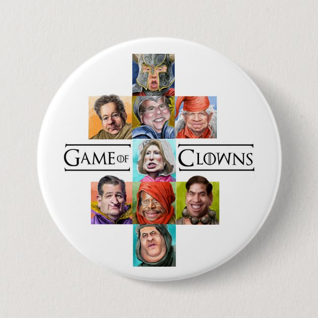 Game of Clowns 7.5 Cm Round Badge (Front)