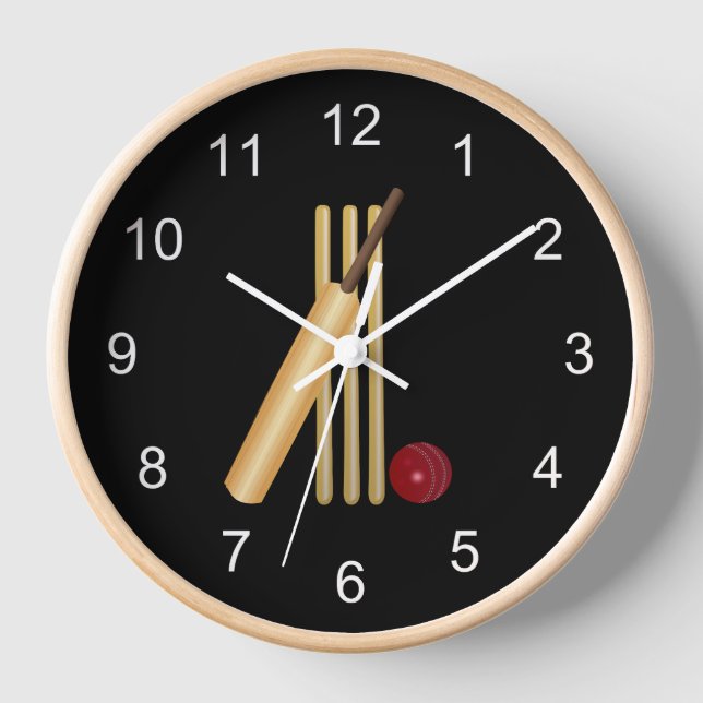 Game of Cricket, Bat and Ball Clock (Front)