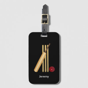 Game of Cricket, customisable text Luggage Tag