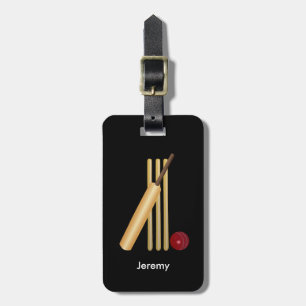 Game of Cricket, customisable text Luggage Tag