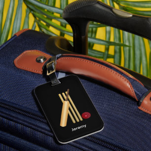 Game of Cricket, customisable text Luggage Tag