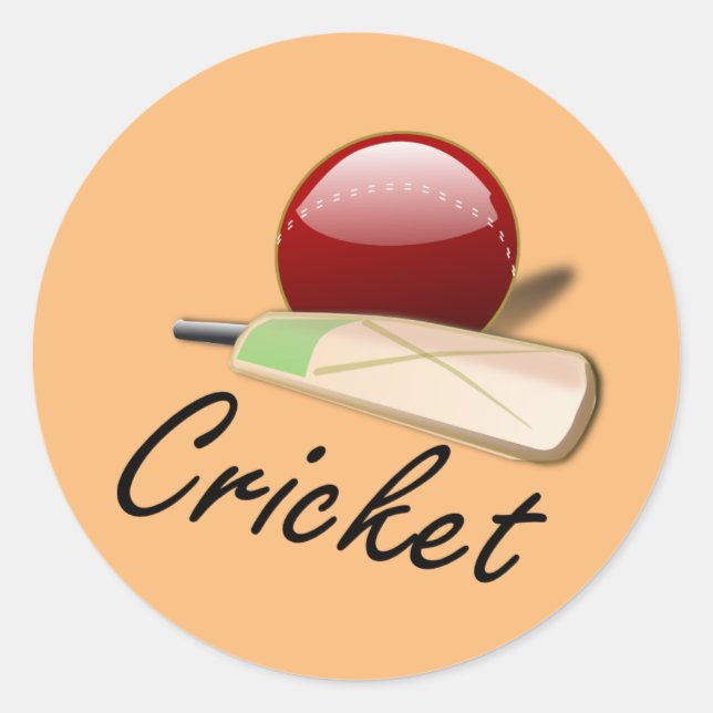 Game of Cricket, popular design Classic Round Sticker (Front)