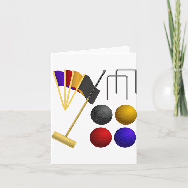 Game Of Croquet Note Card (Front)