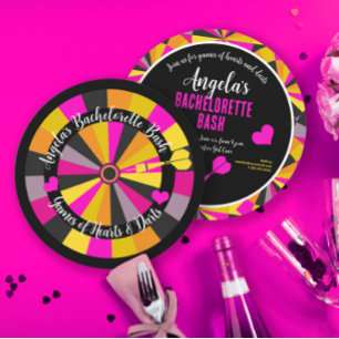 Game of Darts and Hearts Bachelorette Party Invitation