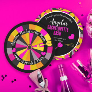 Game of Darts and Hearts Bachelorette Party Invitation