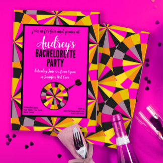 Game of Darts Bachelorette Theme Party Invitation