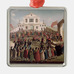 Game of Football at Sant'Alvise, Venice Metal Tree Decoration
