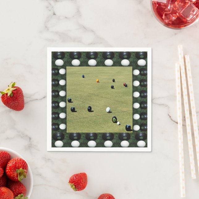Game Of Lawn Bowls, Birthday Paper Napkins (Insitu)