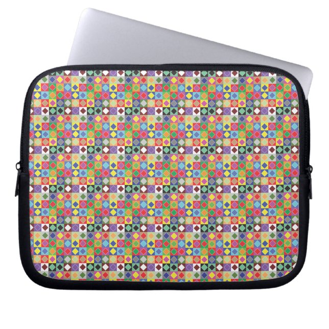 game of squares colours laptop sleeve (Front)