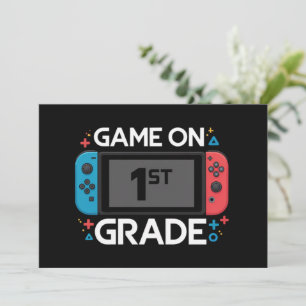 Game On 1st Grade Back To School Funny Gamer  Invitation