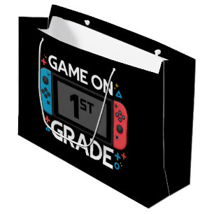Game On 1st Grade Back To School Funny Gamer  Large Gift Bag