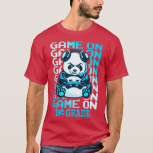 Game On 1st Grade Back To School Funny Panda Bear  T-Shirt