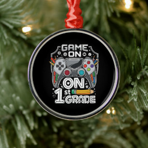 Game On 1st Grade Back to School Metal Tree Decoration