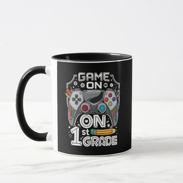 Game On 1st Grade Back to School Mug (Left)