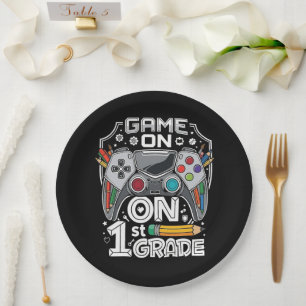 Game On 1st Grade Back to School Paper Plate