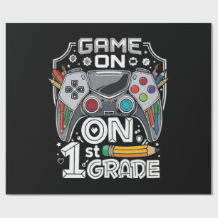 Game On 1st Grade Back to School Wrapping Paper
