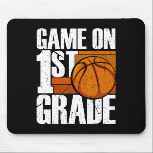 Game On 1st Grade Basketball Back To School First Mouse Mat