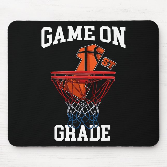 Game On 1st Grade Basketball Back To School Studen Mouse Mat (Front)