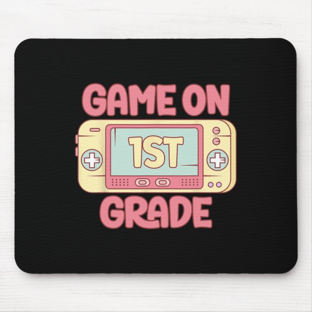 Game On 1st Grade Cool Video Game Ck To School Kid Mouse Mat (Front)