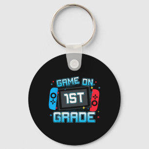 Game On 1st Grade Gamer Back To School Boys Kids Key Ring